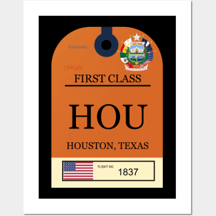 Houston airport strap tag Posters and Art